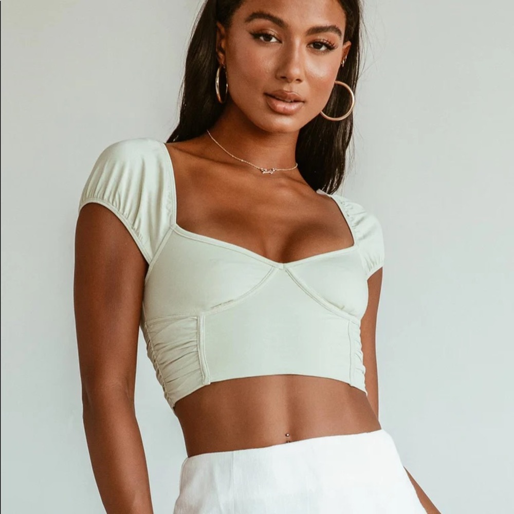 NWT Princess Polly Sage Green Karla Top